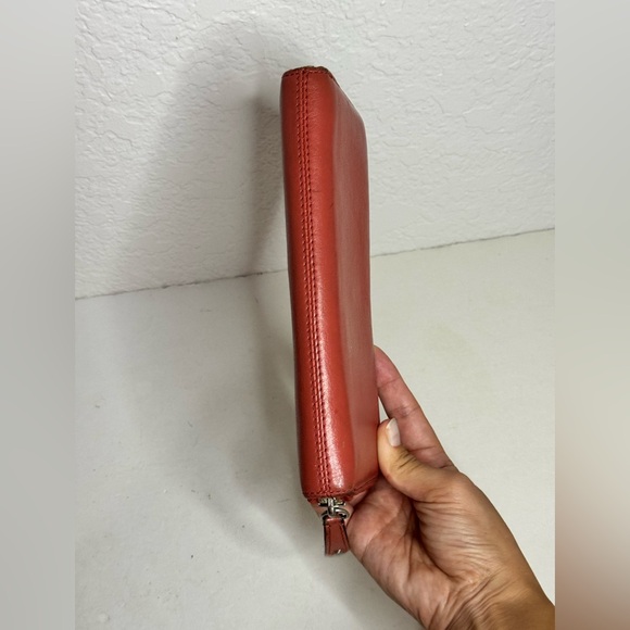 Vintage Coach Pink Leather Zipper Closure Credit Card Wallet - Picture 2 of 12